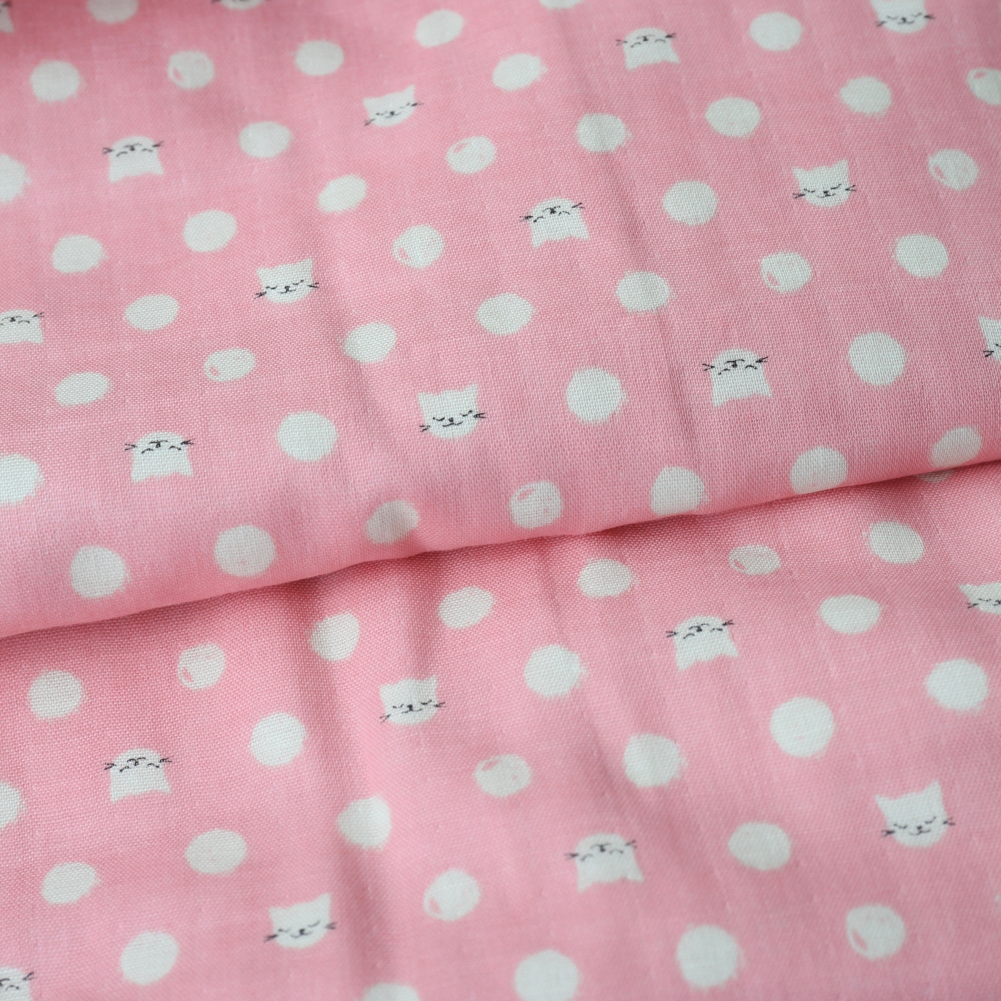 Cat Lady Double Gauze - Pink (Out of Print)