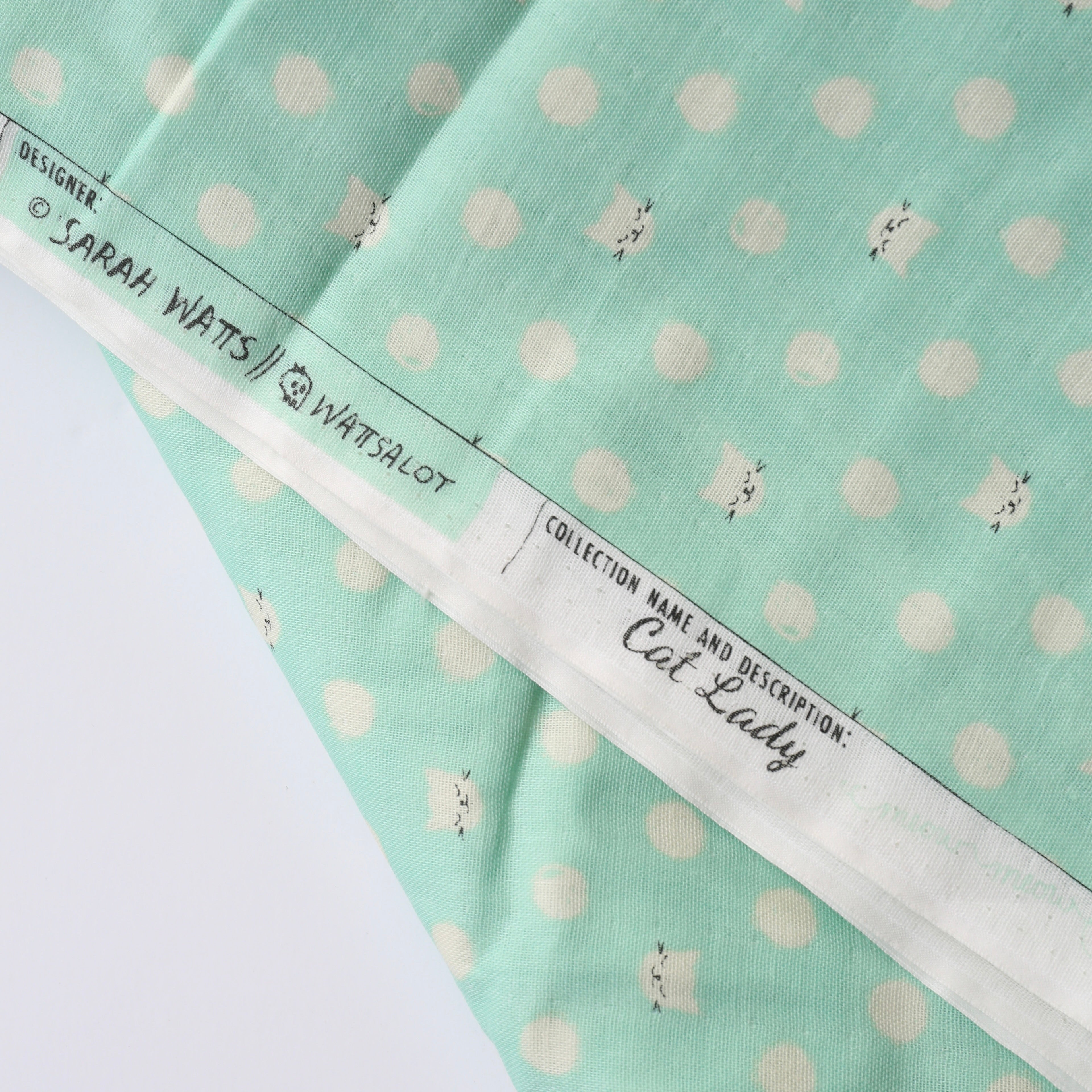 Cat Lady Double Gauze - Mint (Out of Print) - 4 Yard Cut