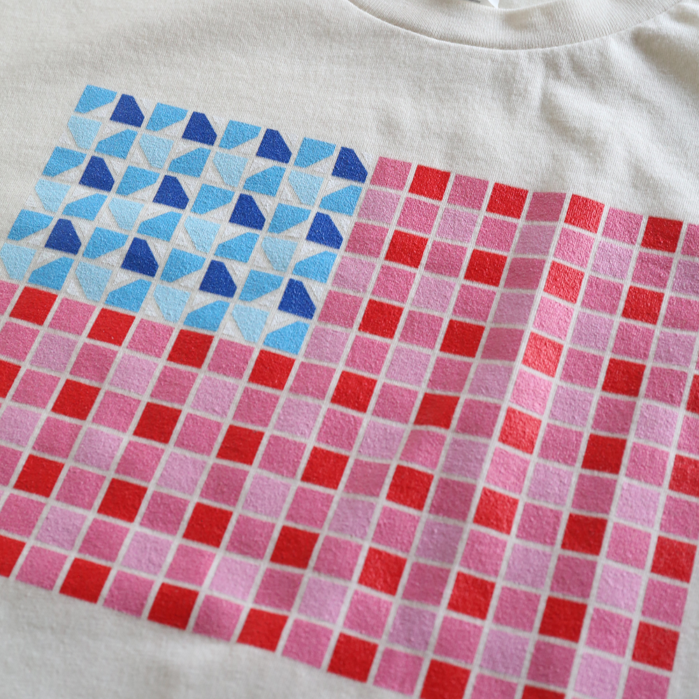 Yankee Doodle Gingham - T-shirt (Cream)