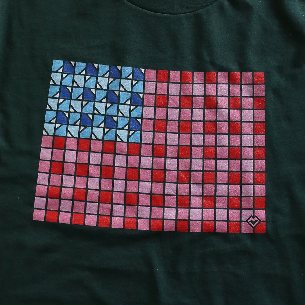 Yankee Doodle Gingham - T-shirt (Forest)