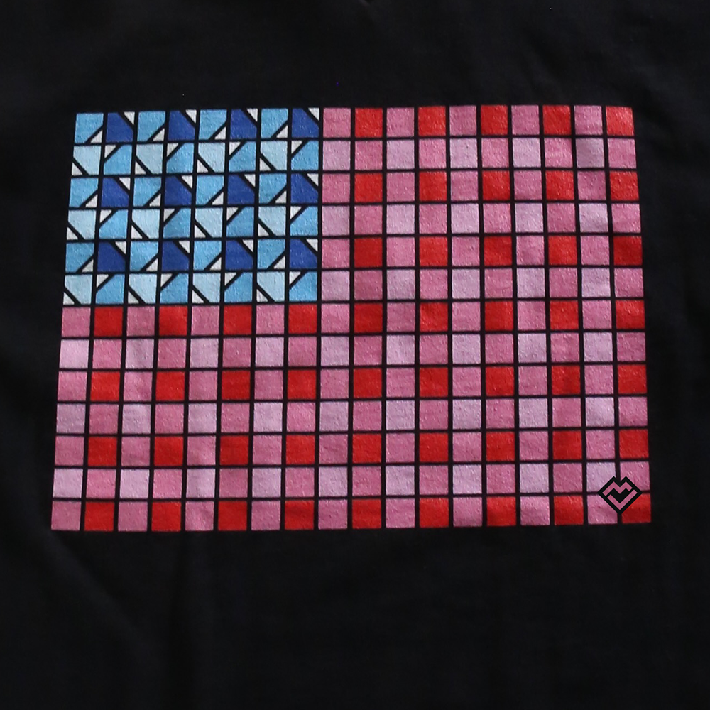 Yankee Doodle Gingham - V-neck T-shirt (Black)