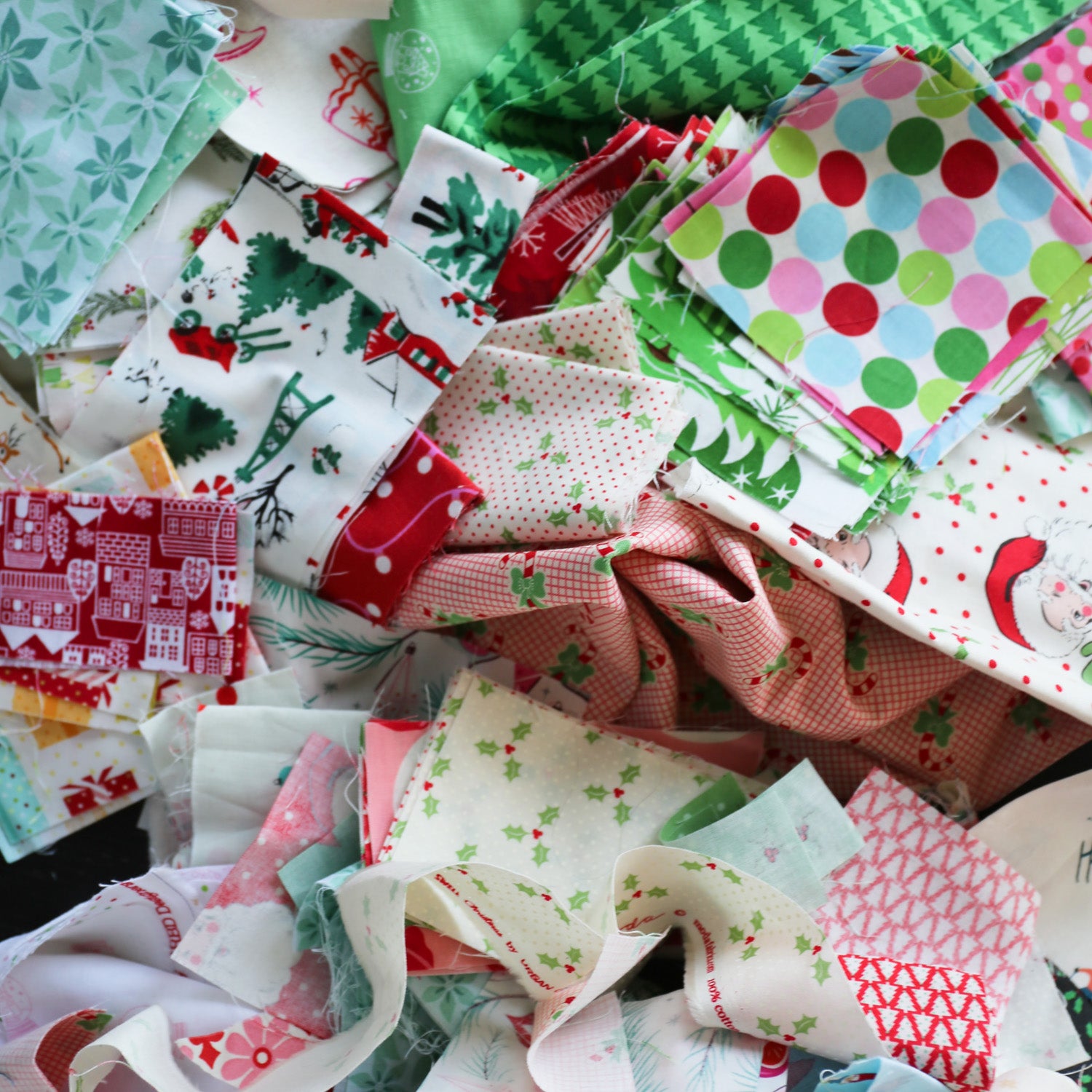 Fabric Scrap Bag - Christmas