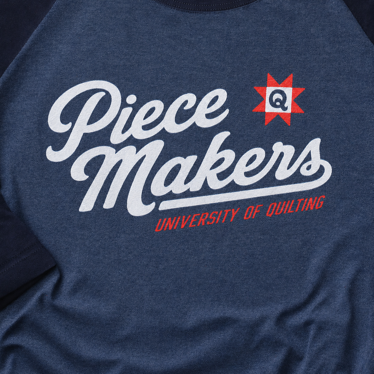University of Quilting: Piecemakers Script - Raglan (Navy)