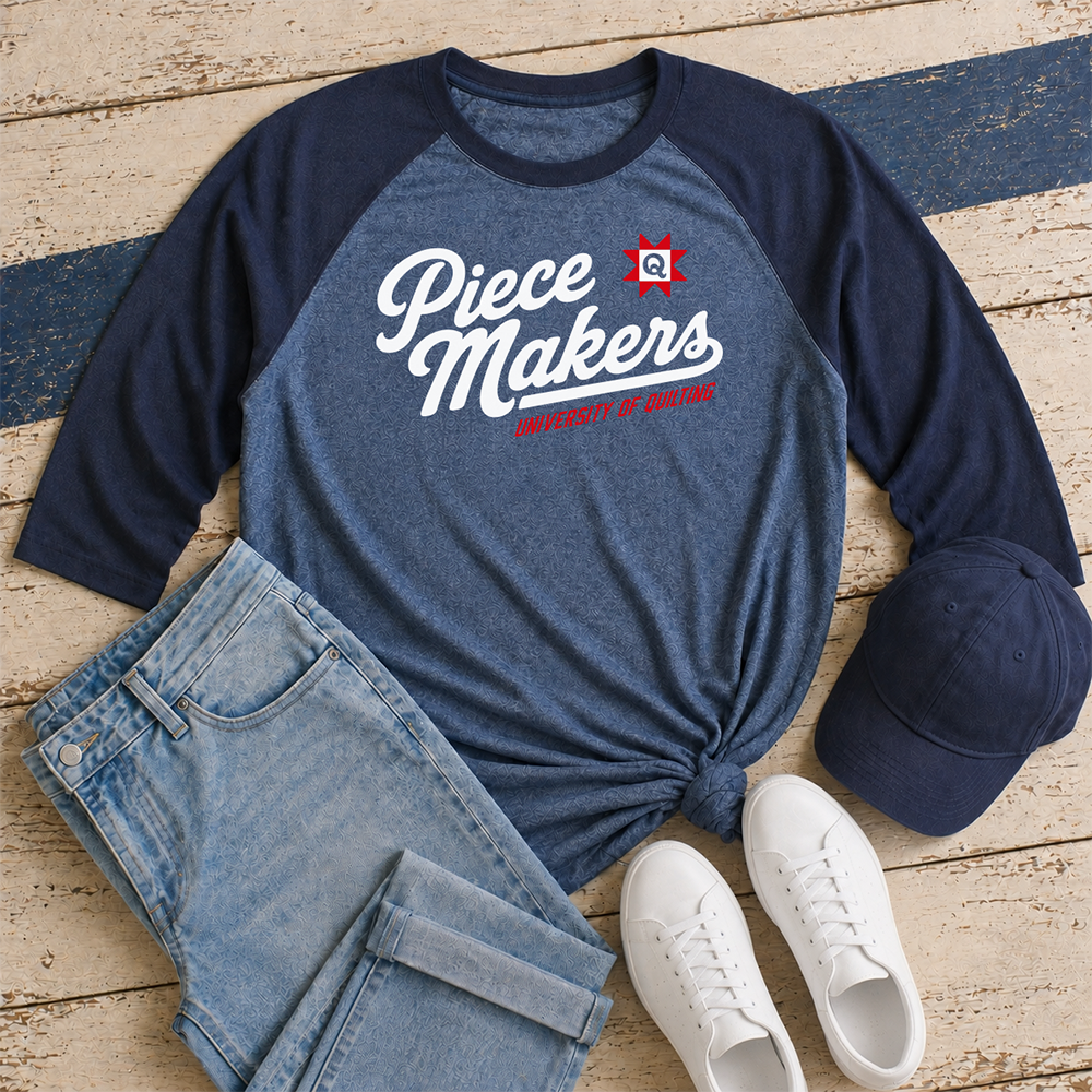 University of Quilting: Piecemakers Script - Raglan (Navy)