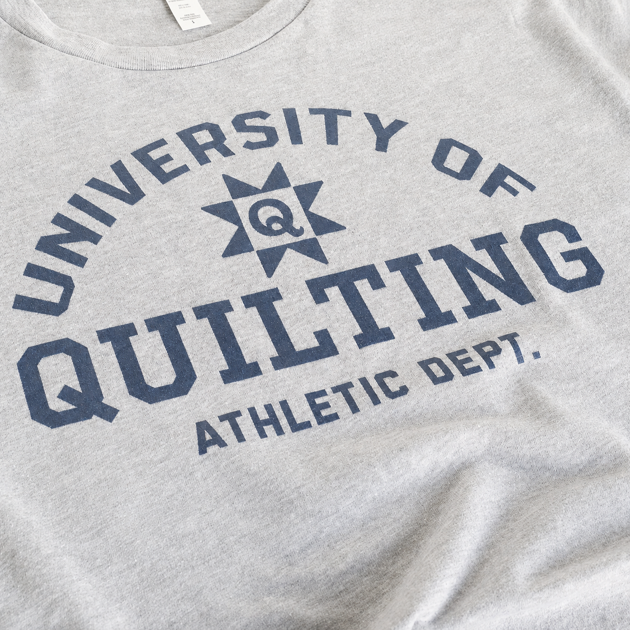 University of Quilting: Athletic Department - V-neck T-shirt (Gray)