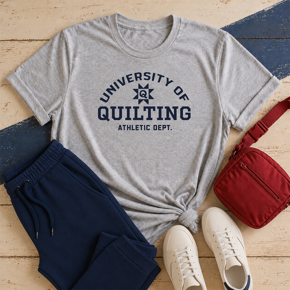 University of Quilting: Athletic Department - T-shirt (Gray)