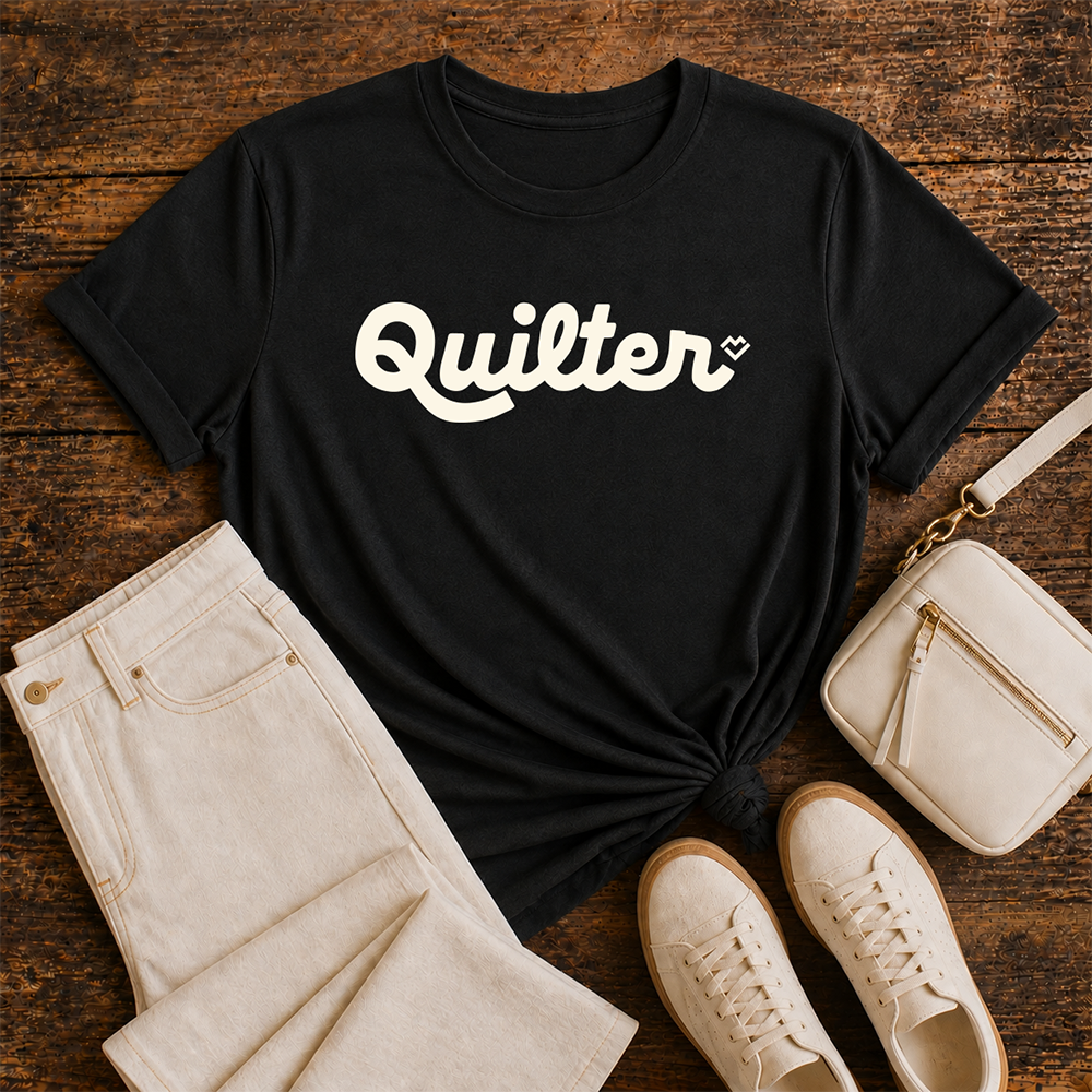 Quilter Script - T-shirt (Black)
