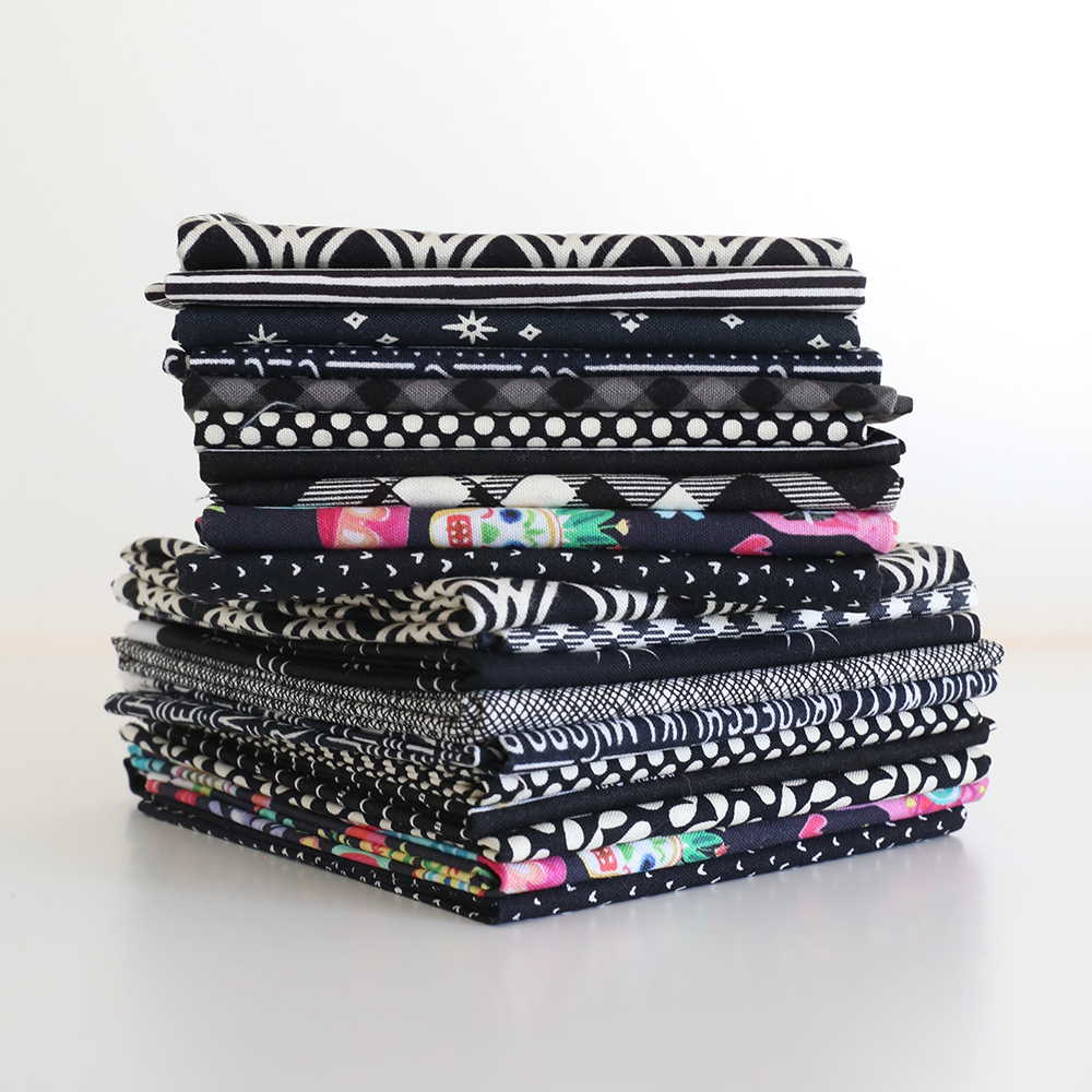 Scrappy Mystery (Black) - Fat Quarter Bundle