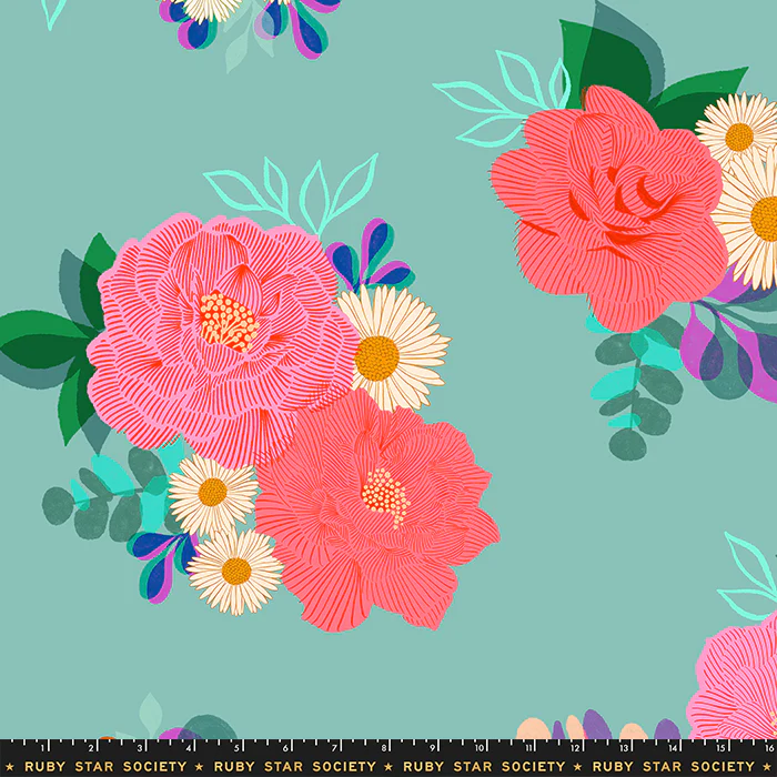 108" Camellia Ocean Wideback - 3 Yard Cut