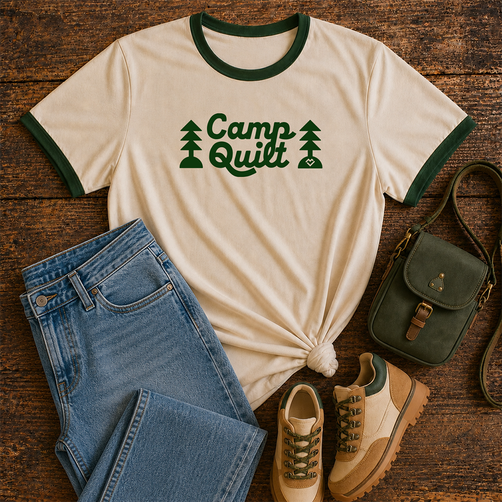 Camp Quilt - Ringer T-shirt (Cream)