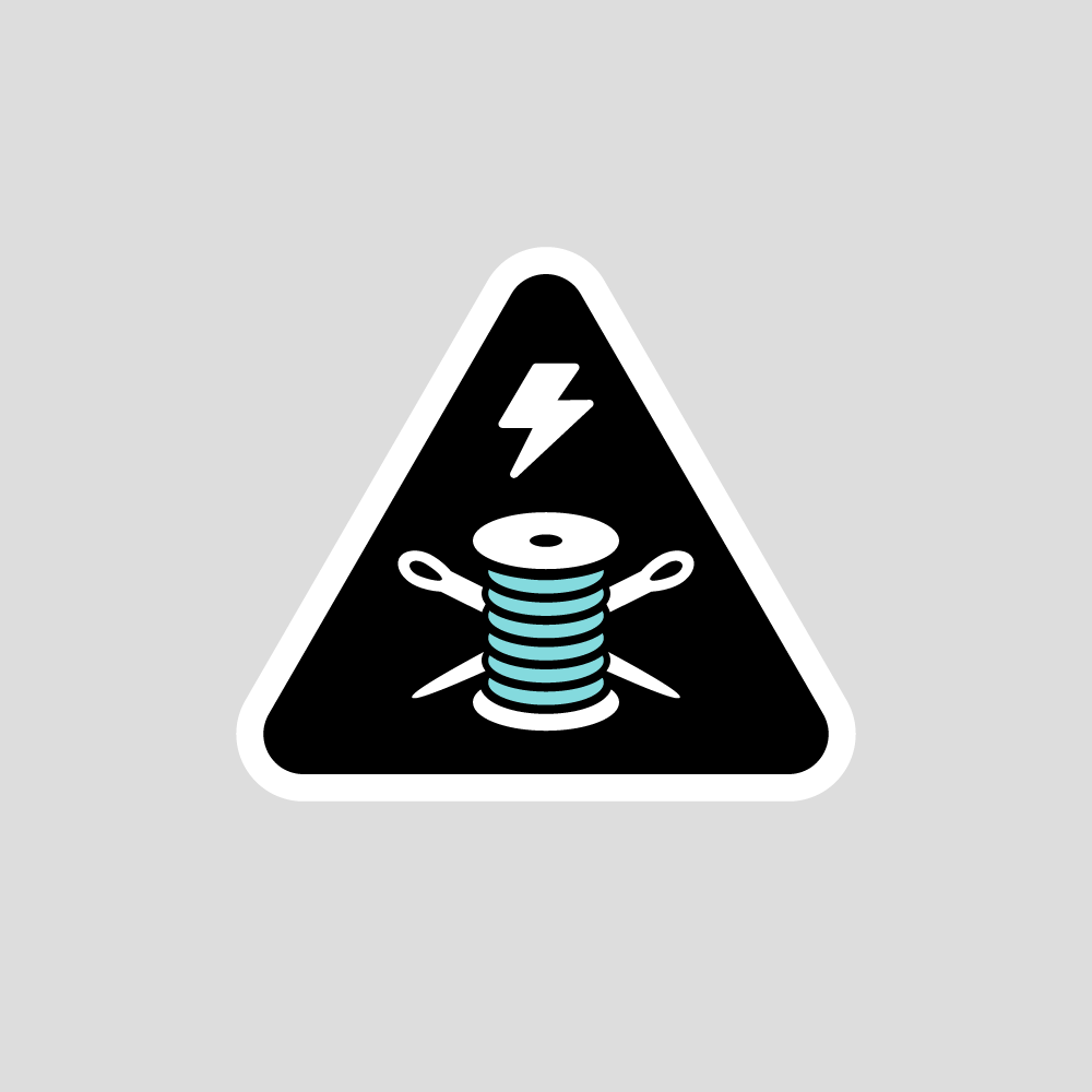 Caution: Sewing - Sticker