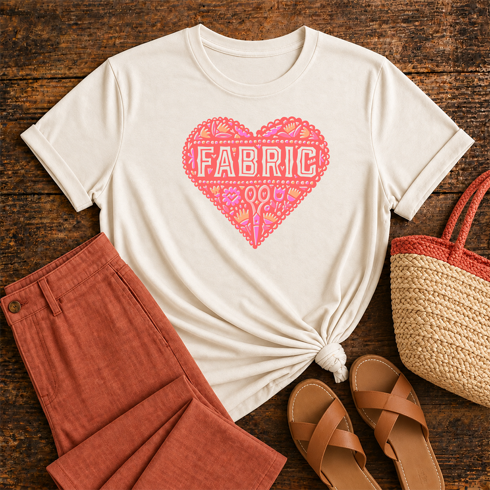 Fabric Heart - T-shirt (Cream)