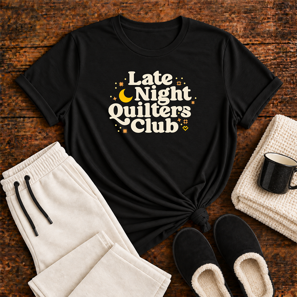 Late Night Quilters Club - T-shirt (Black)