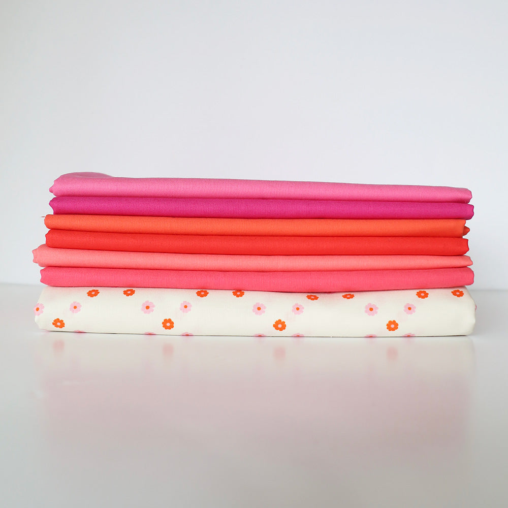 Modern Mosaic Quilt Kit - 7 Color Version (Cherry Bomb)