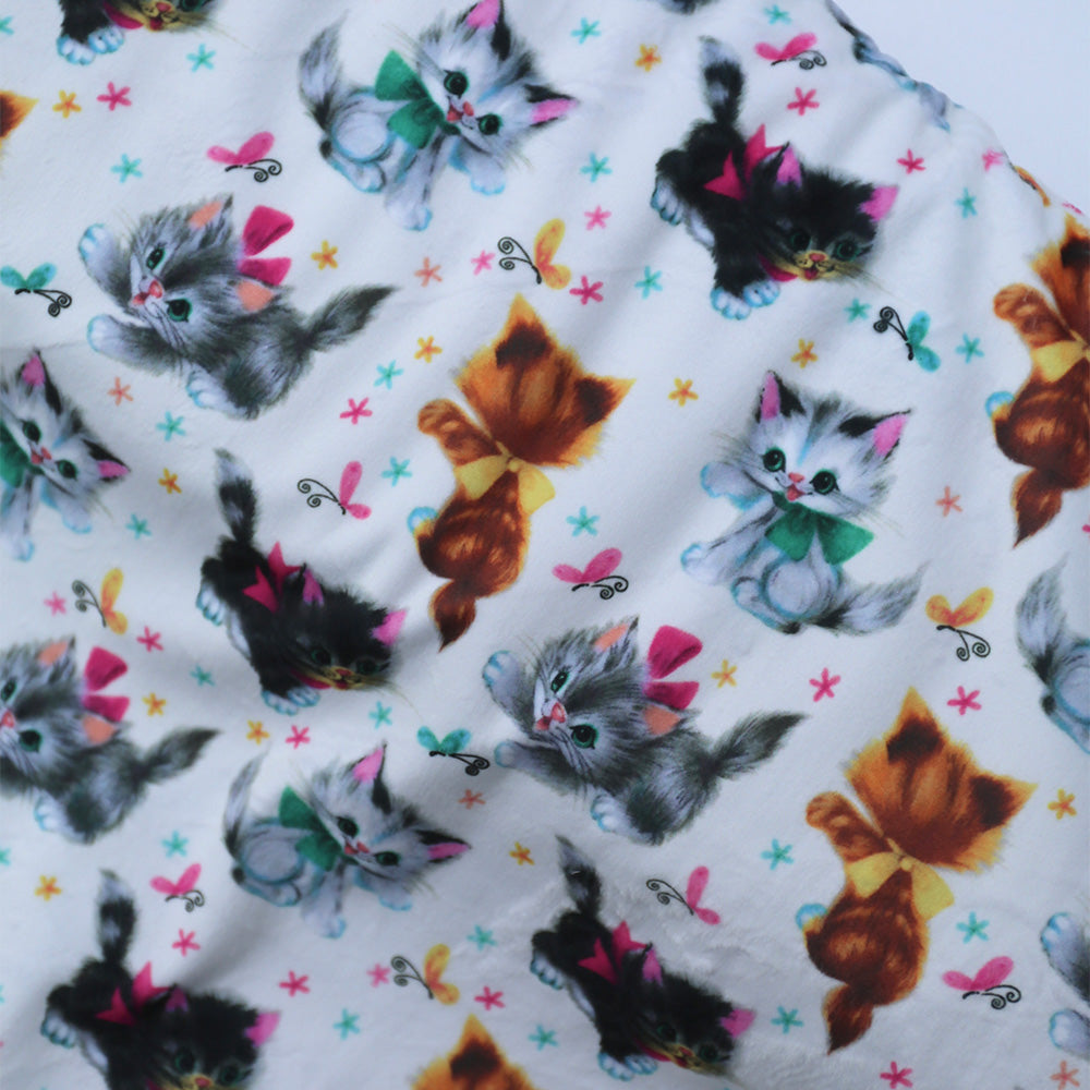 60" Wideback Minky - Kitties Making It Fun - 1 ½ Yard Cut