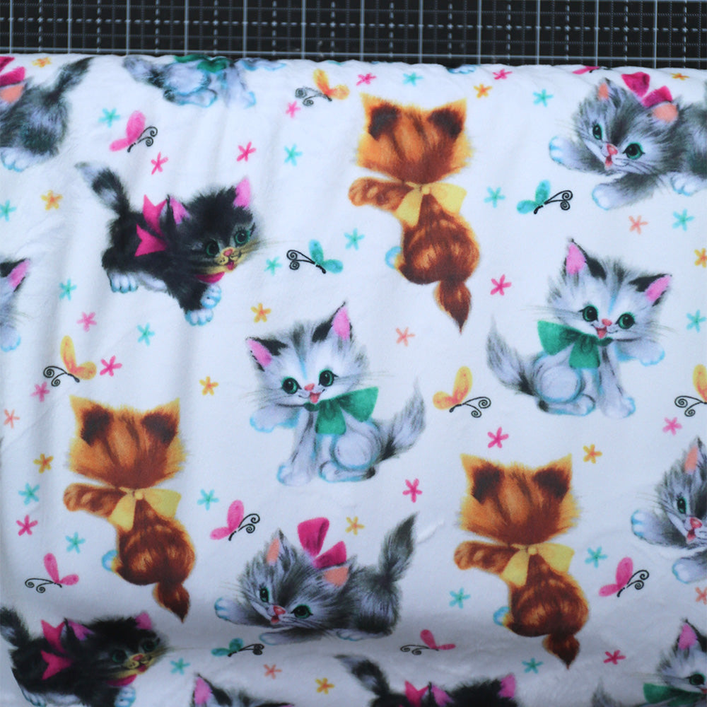 60" Wideback Minky - Kitties Making It Fun - 1 ½ Yard Cut