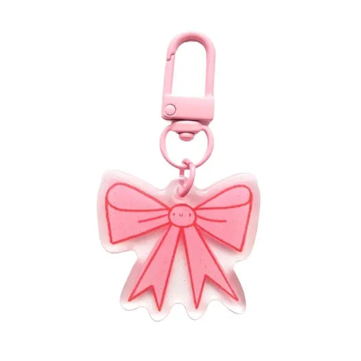 Lizzy House Pink Bow Glitter Zipper Charm