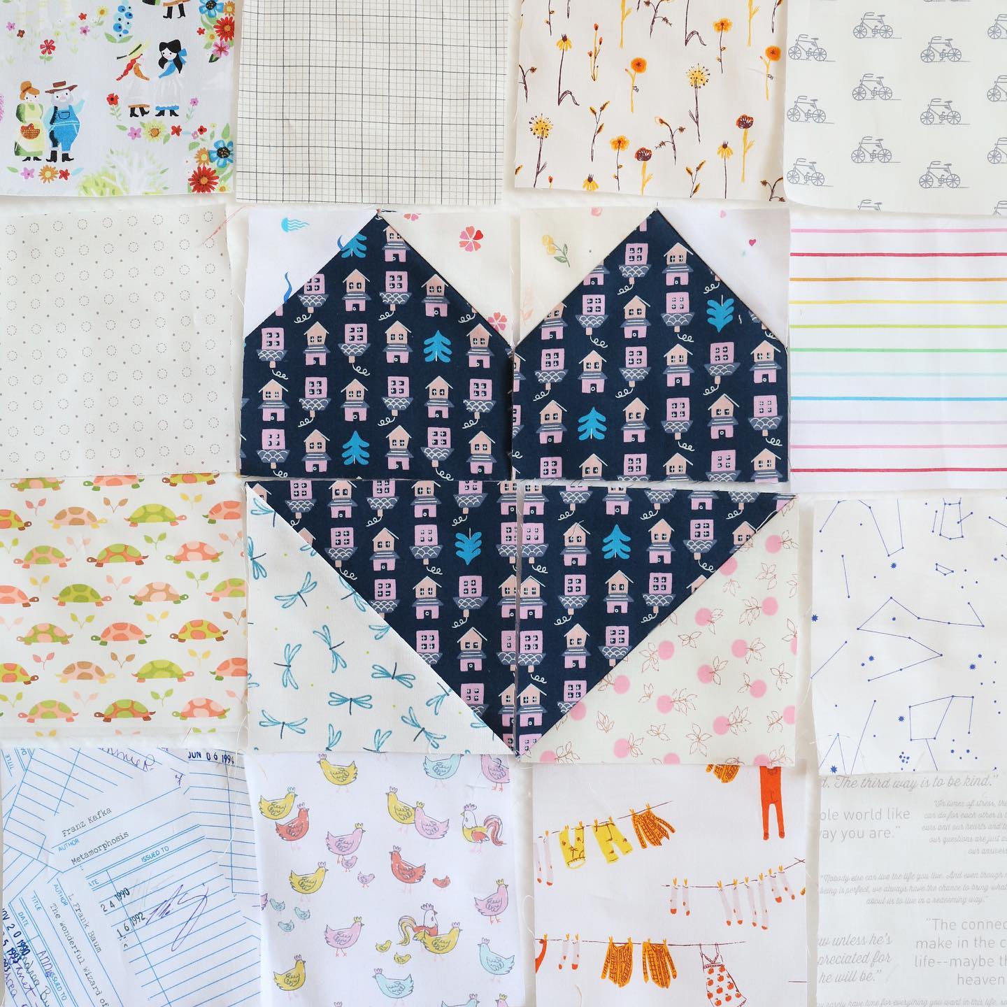 5" Heart Quilt Block - Downloadable PDF