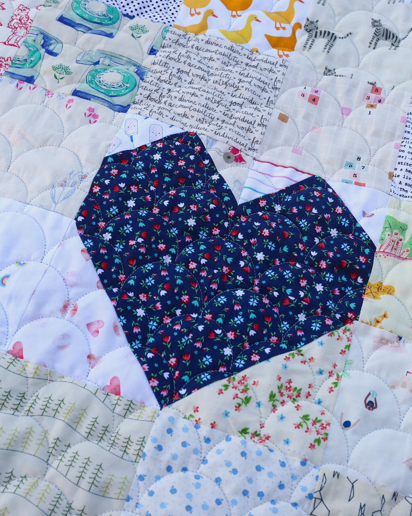 5" Heart Quilt Block - Downloadable PDF