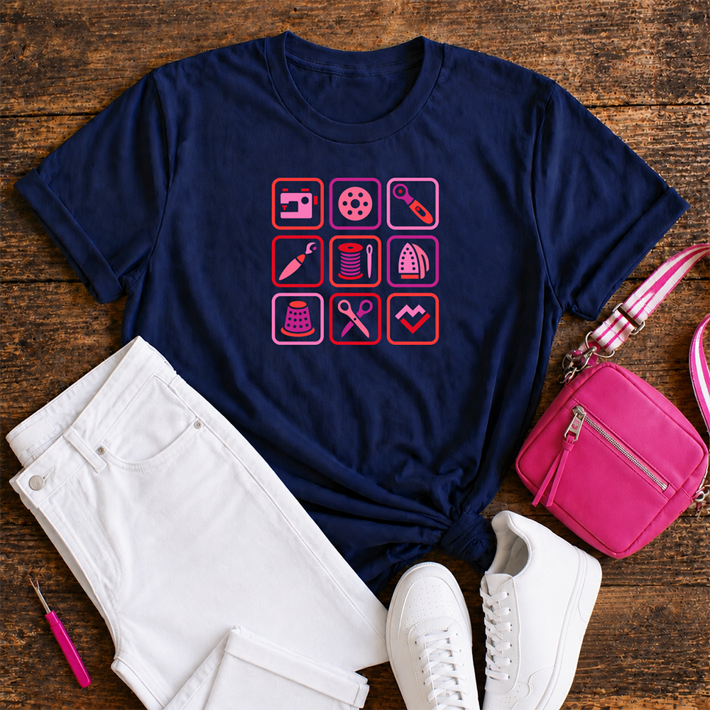 Sewing Symbols - T-Shirt (Navy)
