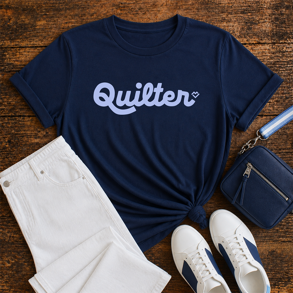 Quilter Script - T-shirt (Navy)