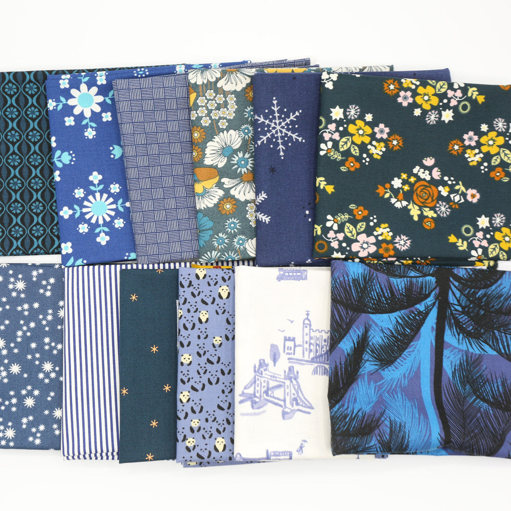 
            
                Load image into Gallery viewer, Navy Palms - Fat Quarter Bundle
            
        