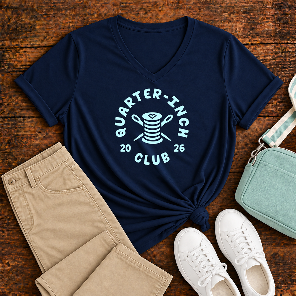 Quarter-Inch Club - V-neck T-shirt (Navy)