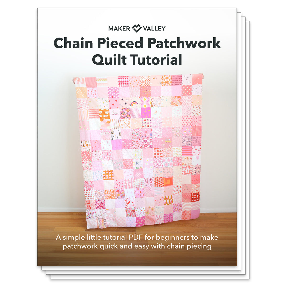 Patchwork Quilt Script Chain Pieced Patchwork Quilt Tutorial - Downloadable PDF