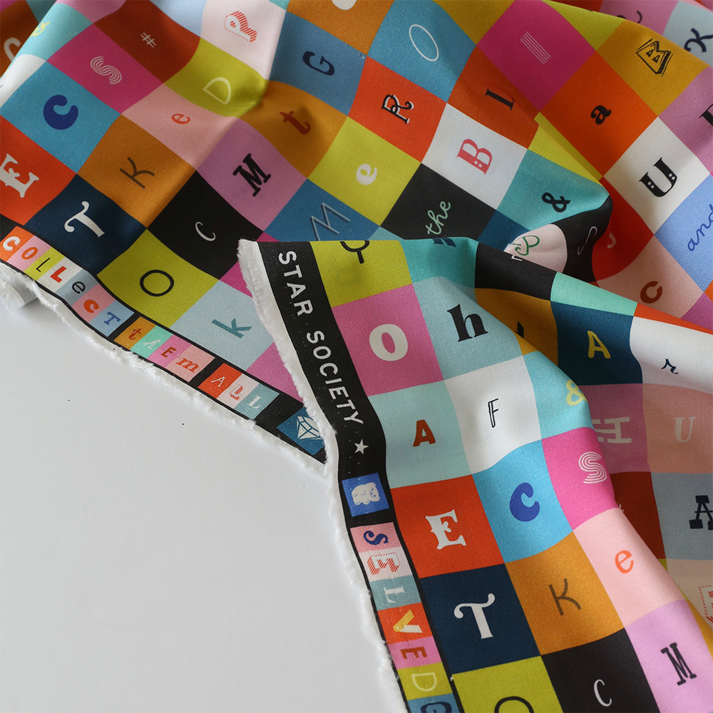 Selvedge Magic Multi Letters Yardage - 1 ¼ Yard