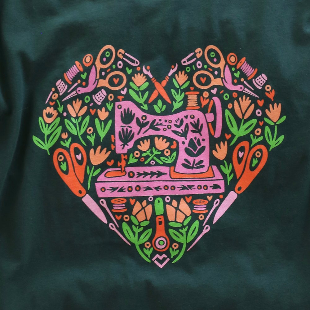 Sewing Heart - T-Shirt (Forest)