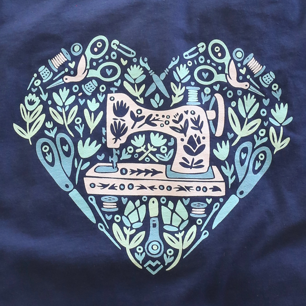 Sewing Heart - T-Shirt (Navy)