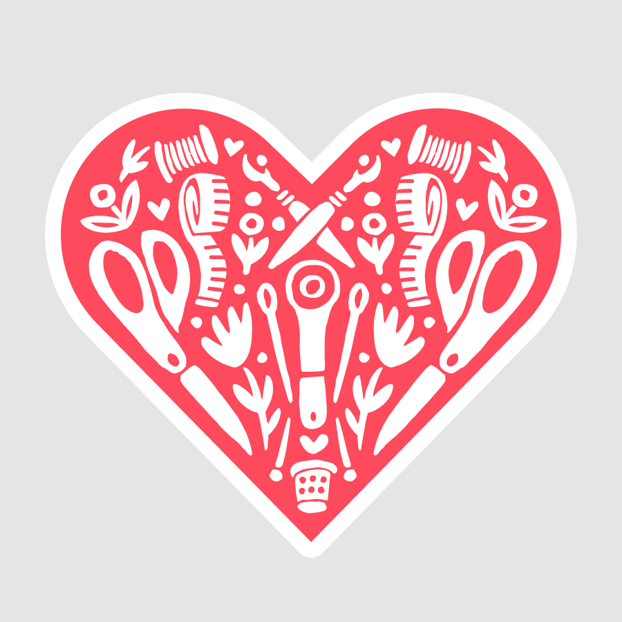 Sewing Heart - Sticker