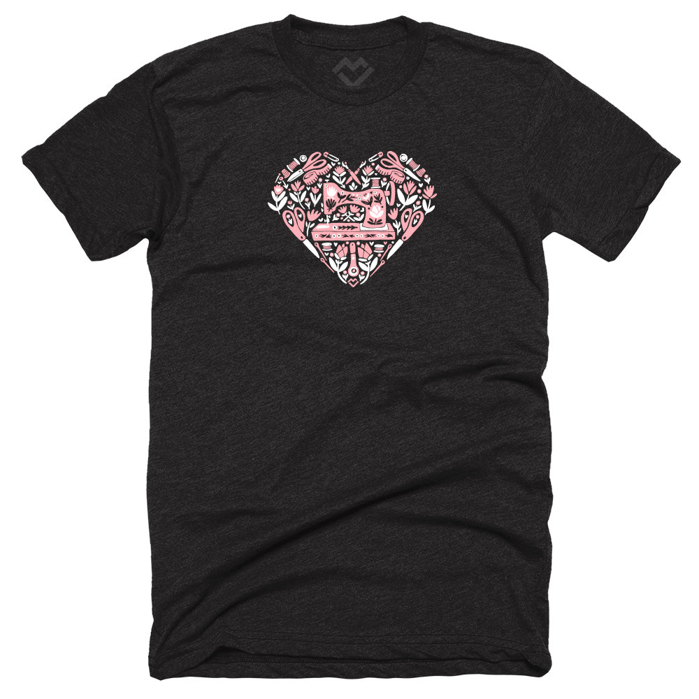 Sewing Heart - T-shirt (Black)