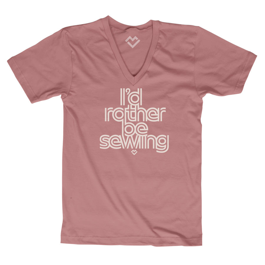 I'd Rather Be Sewing T-shirt - Mauve