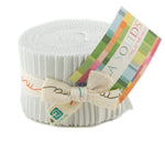 Moda White Bella Solids - Junior Jelly Roll