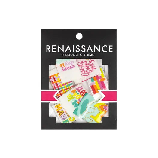Renaissance Ribbons Good Vibes Woven Labels Multipack (8 pcs)