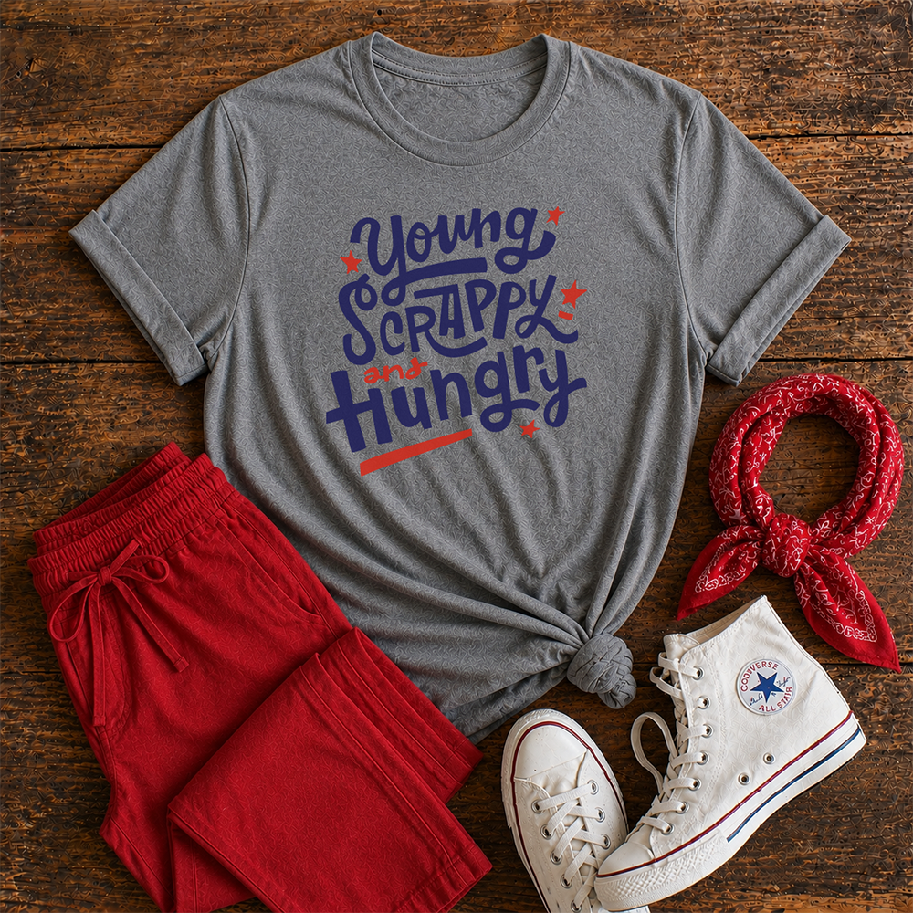 Young Scrappy and Hungry - T-shirt (Athletic Gray)