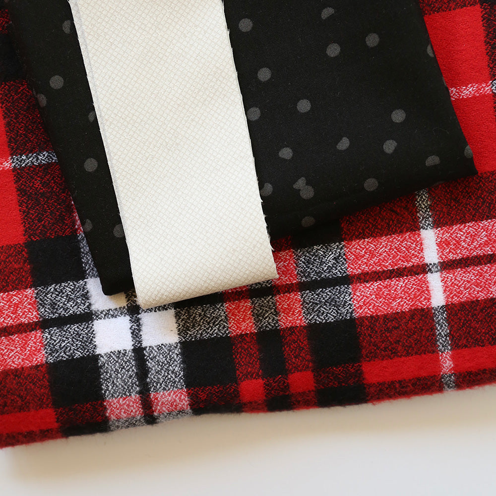 Plaid Mammoth (Red + Black) - Pillow Case Kit - FLANNEL