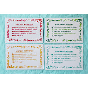 Quilt Care Instruction Cards - 12 pack