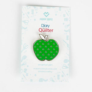 Polka Dot Apple Enamel Pin (By Diary of a Quilter) - Maker Valley