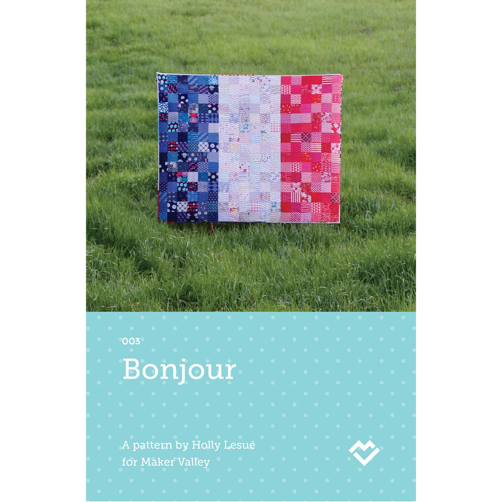 Bonjour - France Flag Quilt Pattern - Paper Pattern - Maker Valley