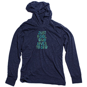
            
                Load image into Gallery viewer, Just a Girl Who Loves to Sew Hooded T-shirt
            
        