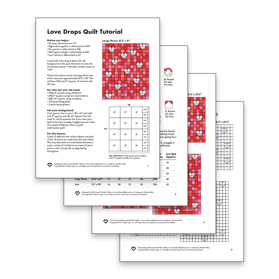 
            
                Load image into Gallery viewer, Love Drops Quilt Tutorial - Downloadable PDF
            
        