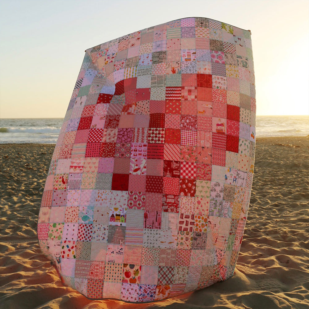 Pixelated Heart Quilt Kit - Red + Pink