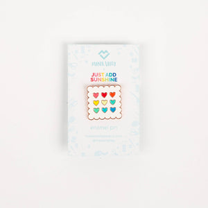 Scalloped Hearts Enamel Pin (By Just Add Sunshine) - Maker Valley
