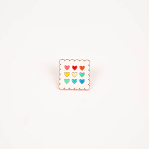 Scalloped Hearts Enamel Pin (By Just Add Sunshine) - Maker Valley