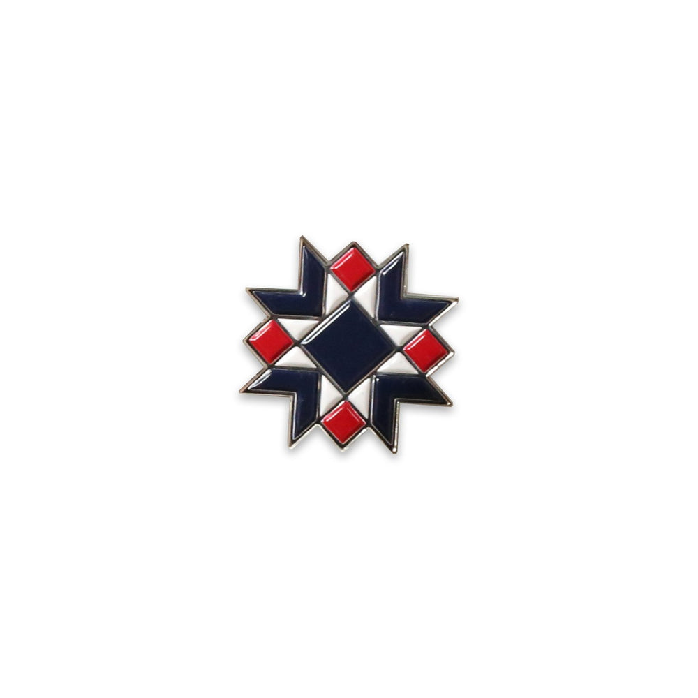
            
                Load image into Gallery viewer, Star Block Enamel Pin (By Diary of a Quilter) - Maker Valley
            
        